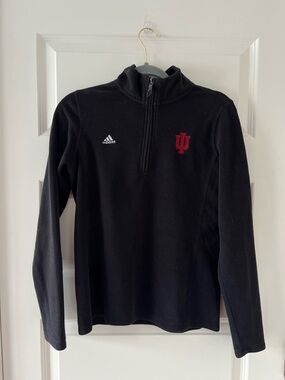 Adidias IU Indiana University Fleece Quarterzip Small Black Unisex